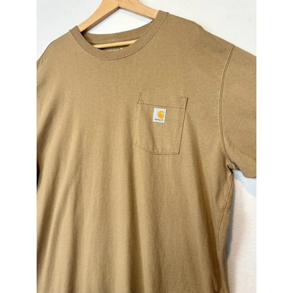 Carhartt T Shirt‎ Short Sleeve Crew Neck Men Size Large Original Fit Loose Beige - Picture 2 of 9